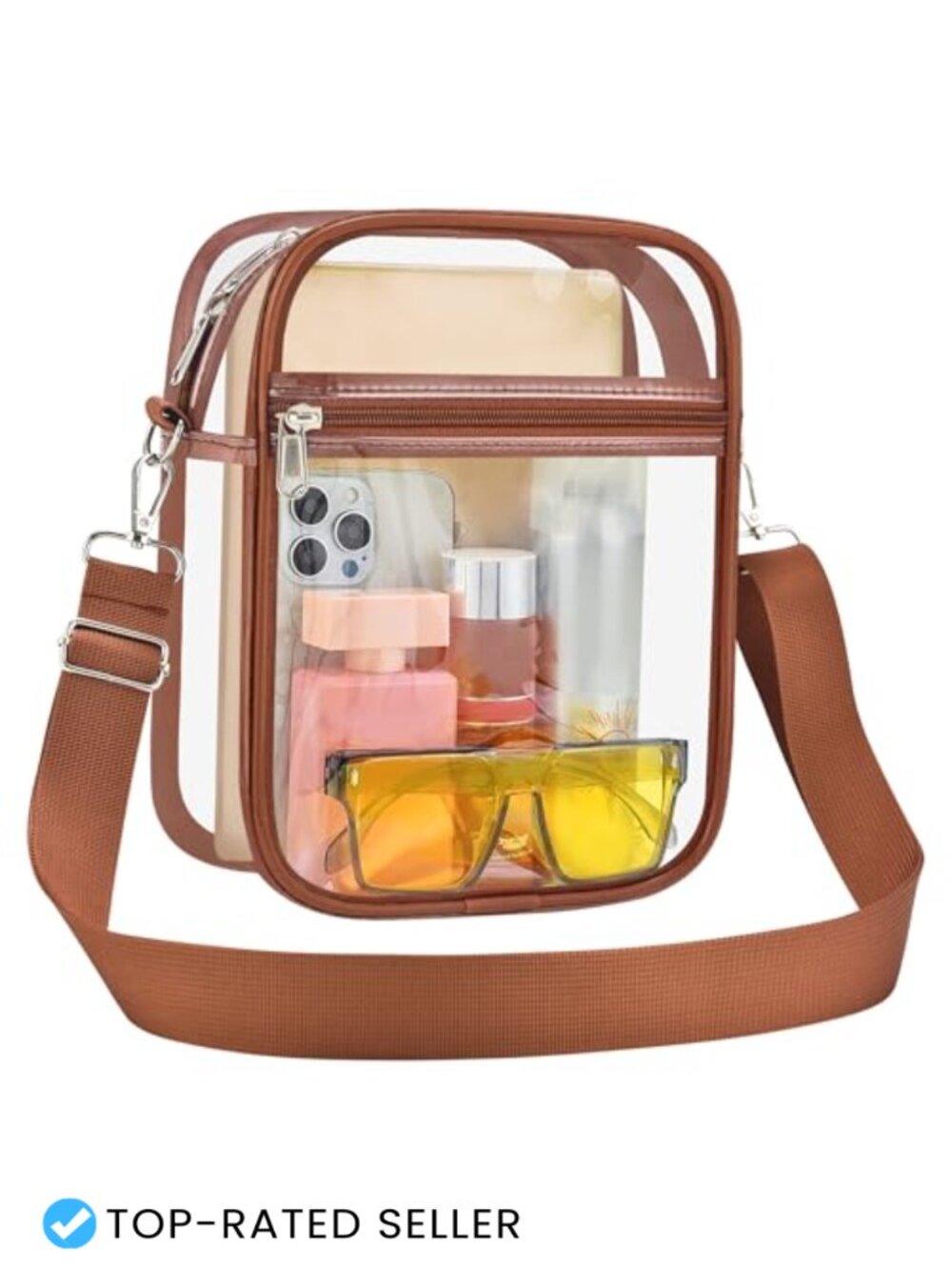 Clear PVC Crossbody Messenger Bag Stadium Approved Transparent Purse